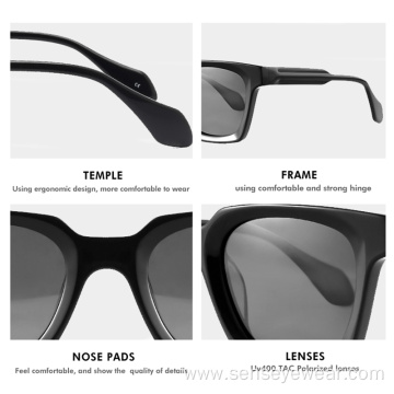 Women UV400 Bevel Acetate Polarized Shades Sunglasses